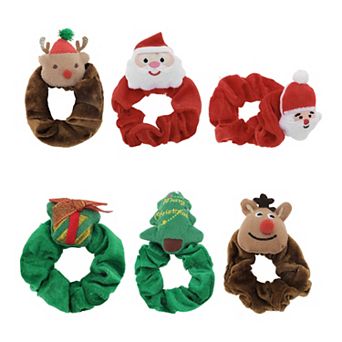 6 pc Christmas Durable Hair Ties