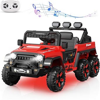 24V Kids Power Wheels, 6WD Safety Truck, Parent Remote & Bluetooth, 3 Speeds, Realistic Drive