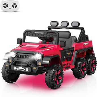 24V Kids Power Wheels, 6WD Safety Truck, Parent Remote & Bluetooth, 3 Speeds, Realistic Drive