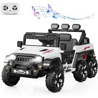 24V Kids Power Wheels, 6WD Safety Truck, Parent Remote & Bluetooth, 3 Speeds, Realistic Drive