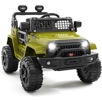 12V Kids Ride-On Truck with Parent Remote, Spring Suspension & LED Lights