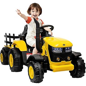 12V Kids Ride-On Tractor with Remote Control, 35W Dual Motors & Bluetooth Music