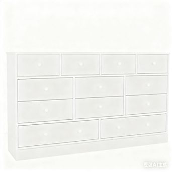 12 Drawer 61 Inch Wood Dresser with Power Outlet, Wide Chest of Drawers