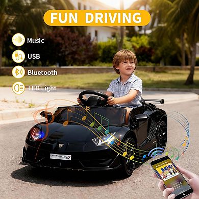 12V Lamborghini Ride-On Car for Kids, with Remote, MP3 & LED Lights