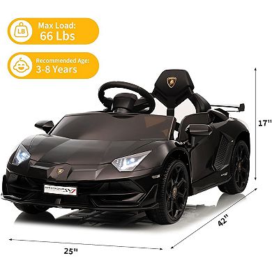 12V Lamborghini Ride-On Car for Kids, with Remote, MP3 & LED Lights