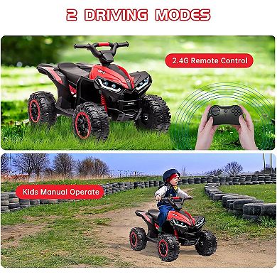12V Kids' 4-Wheeler Ride-On Car w/ Parent Remote & LED Lights