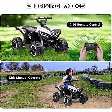12V Kids' 4-Wheeler Ride-On Car w/ Parent Remote & LED Lights