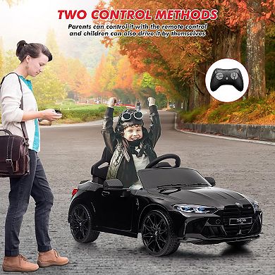 12V Kids Ride-On Car, Remote Control Sports Car, LED Lights, 3 Speeds