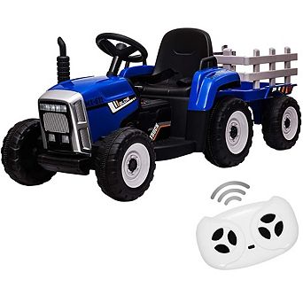 12V Ride-On Tractor with Parental Control & Detachable Trailer. Interactive Toy for Ages 3-6.25W