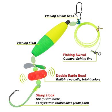 Catfish Hooks Circle Hooks for Catfish, 6/0 Peg Floats and Rattler Catfishing Equipment, 5 Pcs
