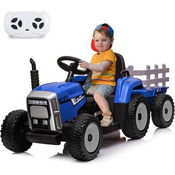 12V Kids Ride-On Tractor with Remote Control, 5 mph, LED Lights for Ages 3-6