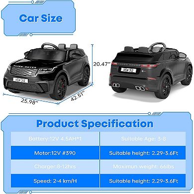 12V Land Rover Ride-On Car for Kids - Remote Control, 3 Modes, ASTM Certified