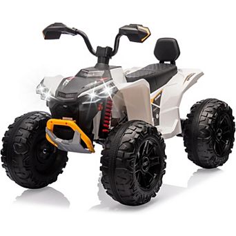 24V 2-Seater Kids ATV, 800W Electric Quad 4 Wheeler, Bluetooth, MP3, Spring Suspension & Knee Pads