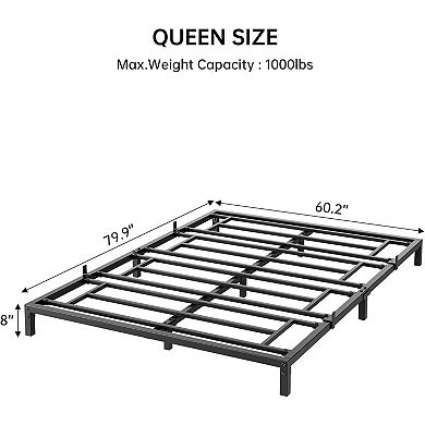 Metal Platform Bed Frame with Large Under Bed Storage, Heavy Duty Steel Slats, Noise Free&Non-Slip