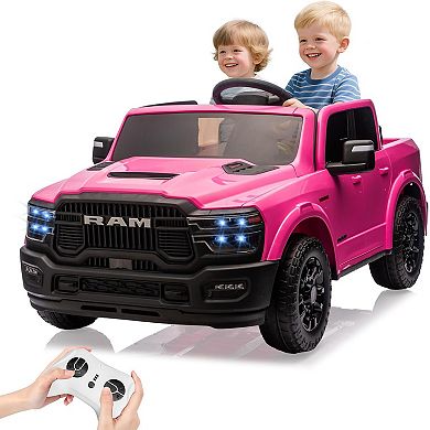 24V RAM 2500 Licensed Kids Ride-On Truck, 2-Seater w/ Parent Remote & Bluetooth, 3 Speeds
