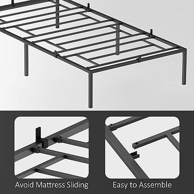 Heavy Duty Metal Bed Frame, Sturdy Platform Mattress Foundation, No Box Spring Needed