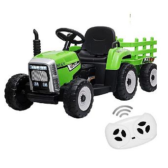 12V Ride-On Tractor with Parental Control & Detachable Trailer. Interactive Toy for Ages 3-6.25W