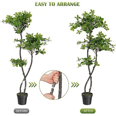 100-Light Pre-Potted Artificial Olive Tree, Faux Indoor Plant for Home & Office