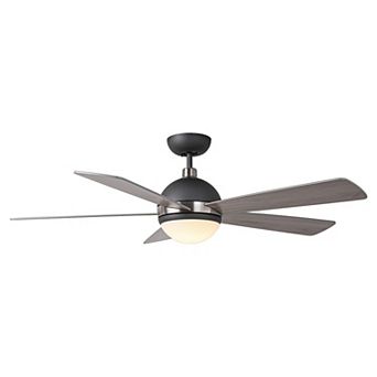 52" Modern Gray Wooden Ceiling Fan with Light and Remote