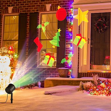Gymax Christmas Waterproof Projector Light Holiday Decor LED Lights w/ Gift Pattern