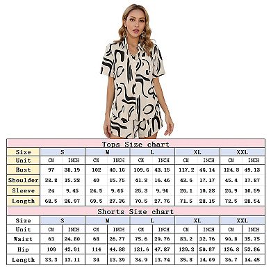 Women's Two-Piece Short Sleeve Set Casual Loose-Fit Tracksuit with Pockets