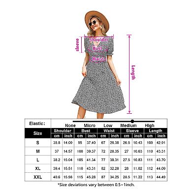 Women's Floral Short Sleeve Pleated Midi Dress with Belt