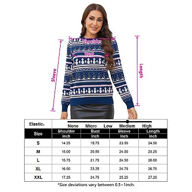 Women's Christmas Pullover Sweater Knitted Cute Snowman Top