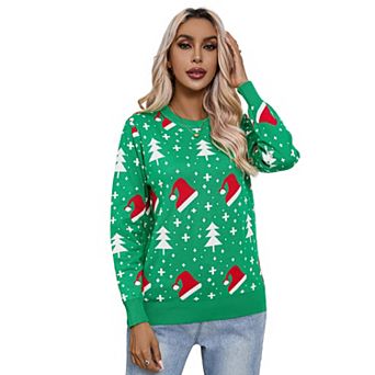 Women's Christmas Sweater Funny Ugly Pullover Snowflake Knit Top