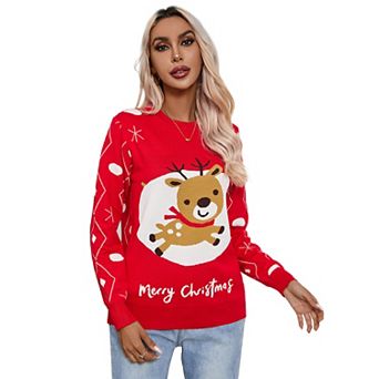 Women's Christmas Sweater Funny Ugly Pullover Snowflake Knit Top