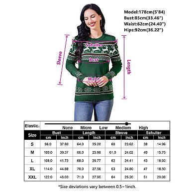 Women's Christmas Pullover Sweater Loose Knit Top