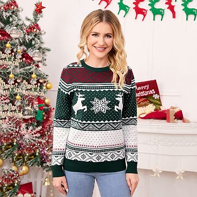 Women's Christmas Pullover Sweater Knitted Elk Top