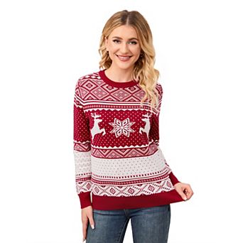 Women's Christmas Pullover Sweater Knitted Elk Top