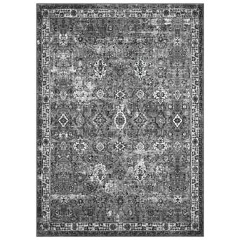 Washable Non-Slip Runner Rug, Dark Green Vintage Floral Boho Hallway Kitchen Carpet Super Soft Thin