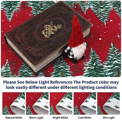 Red Snowman Deer Tree Christmas Area Rug Winter Home Washable Rug for Entryway Bedroom Living Room