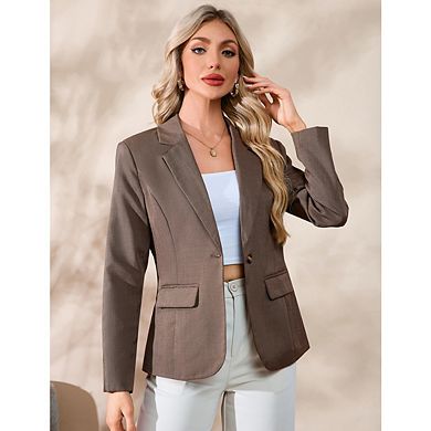 Women's Casual Blazers Long Sleeve Open Front Business Slim Fit Cardigan Jacket