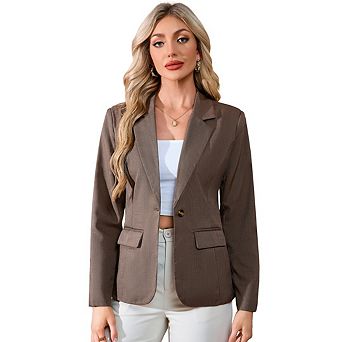 Women's Casual Blazers Long Sleeve Open Front Business Slim Fit Cardigan Jacket