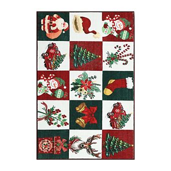 Non-Slip Washable Christmas Rug Holiday Entryway Kitchen Bathroom Bedside Mat Xmas Decor Front Door