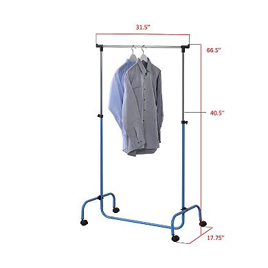 Kings Brand Furniture Standard Rod Clothing Garment Rack, Rolling Clothes Organizer