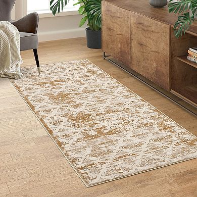 Floral Printed Indoor Mat Soft Non Slip Area Rugs Low Pile Washable Rug Modern Rug for Living Room