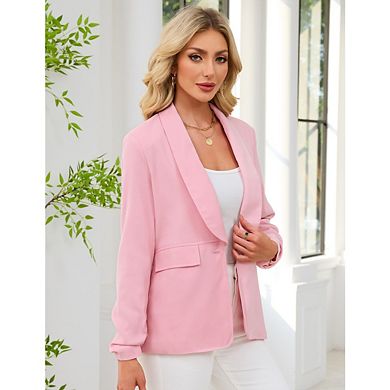 Women's Casual Business Coat Fashion 3/4 Sleeve Open Front Work Office Suit Jackets