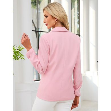 Women's Casual Business Coat Fashion 3/4 Sleeve Open Front Work Office Suit Jackets