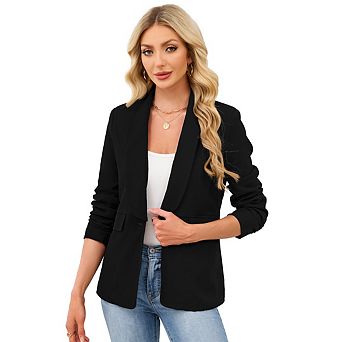 Women's Casual Business Coat Fashion 3/4 Sleeve Open Front Work Office Suit Jackets