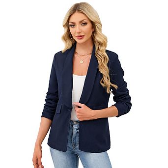 Women's Casual Business Coat Fashion 3/4 Sleeve Open Front Work Office Suit Jackets