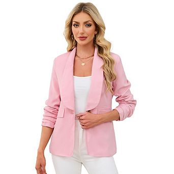 Women's Casual Business Coat Fashion 3/4 Sleeve Open Front Work Office Suit Jackets