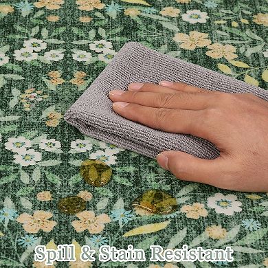 Floral Area Rugs for Living Room Washable Non Slip Ultra Thin Boho Flower Indoor Floor Carpet Girls