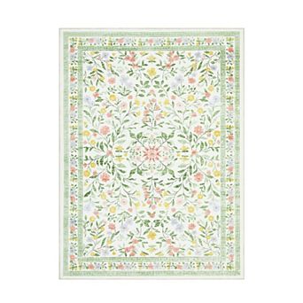 Floral Area Rugs for Living Room Washable Non Slip Ultra Thin Boho Flower Indoor Floor Carpet Girls