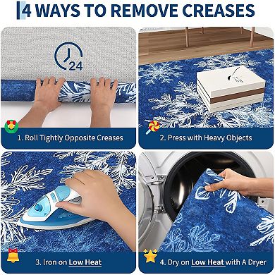 Christmas Washable, Area Rugs Non Slip Living Room Rug, Snowflake Soft Xmas Decor for Nursery Office