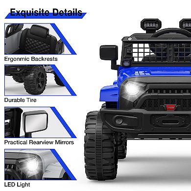 Electric Ride on Truck with Remote,12V 35Wx2Motor Power, 2.5Mph,Single Seat Ride on Car Toy for 3-8