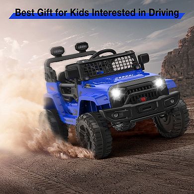 Electric Ride on Truck with Remote,12V 35Wx2Motor Power, 2.5Mph,Single Seat Ride on Car Toy for 3-8