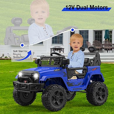 Electric Ride on Truck with Remote,12V 35Wx2Motor Power, 2.5Mph,Single Seat Ride on Car Toy for 3-8